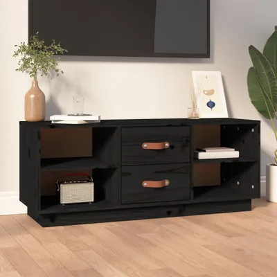 Productafbeelding van Maison Exclusive - TV-kast, zwart, 100x34x40 cm, massief grenenhout