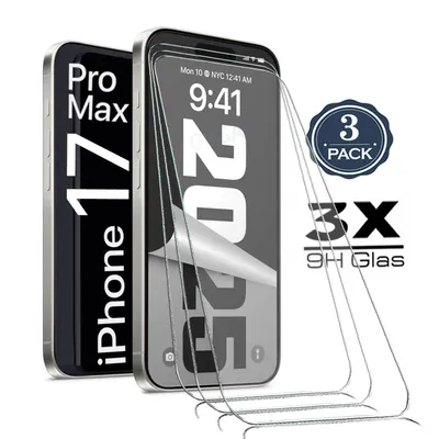 Produktbild von 3X Für iPhone 17 Pro Max ( 6.9" ) - Panzerglas Glasfolie Display Schutz Folie Glas 9H Hart Echt Glas Displayschutzfolie 3 Stück