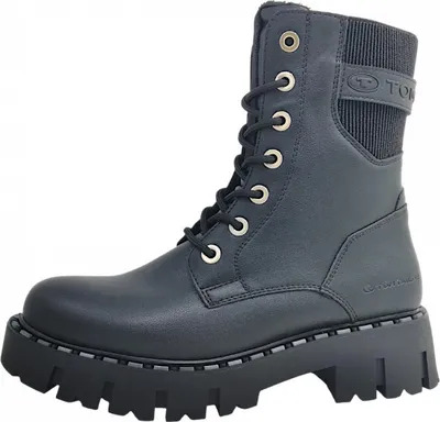 Immagine prodotto di Scarpe da donna Tom Tailor, stivali con lacci, colore nero, modello casual
