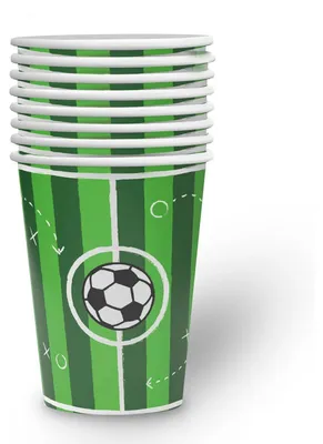 Produktbild von Becher Fußball Goal – 8er-Pack, 250 ml, Partybecher für Fußballgeburtstag