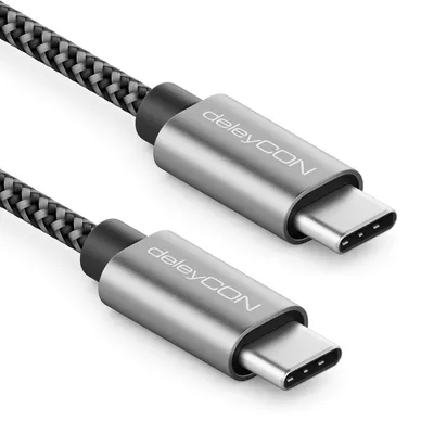 Produktbild von deleyCON 1m USB-C Kabel PD3.0 60W USB-C auf USB-C