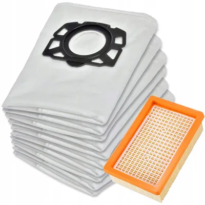 Produktbild von 10x Synthetik-Staubsaugerbeutel + Filter für Kärcher WD4-WD6 MV4-MV6