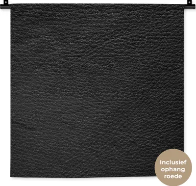 Produktbild von MuchoWow® Wandteppich Wandbehang Leder - Lederoptik - Schwarz - Grau 60x60 cm Tapisserie Dekoration Wandtuch - Dekorationen - Wand Decke