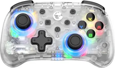 Zdjęcie produktu dla Deltaco GAM-149-T, Gamepad, Android, Nintendo Switch, Nintendo Switch OLED, PC, iOS, D-pad, Przycisk Makro, Przycisk Turbo, Bezprzewodowy, Przezroczysty, Bateria