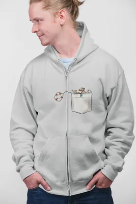 Produktbild von D&B Uni Hoodie ZIPPO00031 Swimming HellGrau-Größe XL