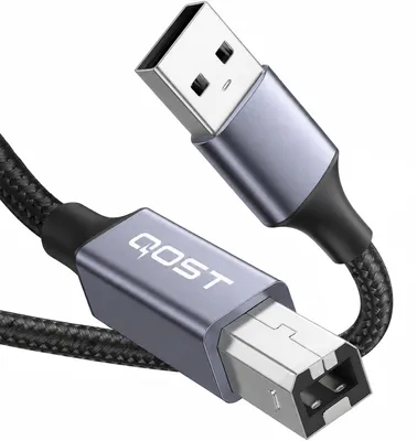 Productafbeelding van Qost - USB-A naar Printerkabel - USB 2.0 naar USB B Kabel - 3 Meter - Spacegrey, AI-gegenereerde afbeelding