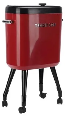 Image de Poubelle élancée de 15 litres avec couvercle coulissant ouvert