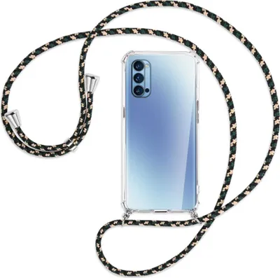 Produktbild von Handykette Backcover-Schutzhülle mit Band (Metall silberfarben) für Oppo Reno4 Pro 5G - camouflage