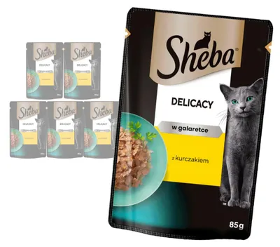 Zdjęcie produktu dla Sheba Delicacy Saszetka 6x85g Mokra Karma Pełnoporcjowa Dla Kota Kawałki z Kurczakiem w Galaretce