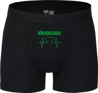 Produktbild von multifanshop Herren Boxer Short - Mönchengladbach - Herzschlag, schwarz, Größe M