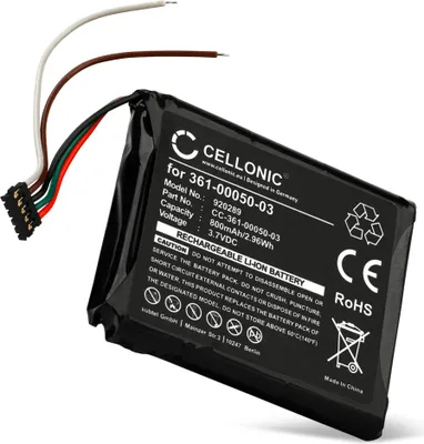 Image de CELLONIC 1x Batterie pour GPS / Navigation Compatible avec Garmin Edge 510, 361-00050-03 - (800mAh, 3.7V)