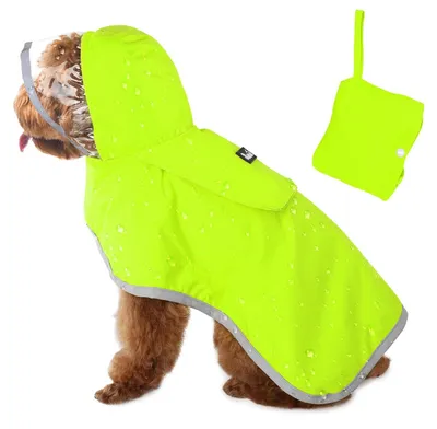 Image de Manteau de pluie imperméable pour chien, à double couche, avec bandes réfléchissantes