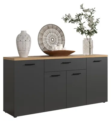 Produktbild von Baggio WO:Ko.+Fr.Anthrazit Melamin,Abs.Ko.Evoke Oak Nachbildung,Sideboard