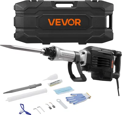 Obrázek produktu pro VEVOR bourací kladivo 3000 W elektrické kladivo na beton, 1700 BPM pneumatické kladivo se špičatým sekáčem, přepravním kufrem, rukavicemi a ochrannými brýlemi, pro betonové stěny, cihly, dlaždice, základy, černé