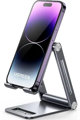 Produktbild von Handy Ständer Verstellbar Aluminium für Tisch & Schreibtisch bis 7,9 Zoll Grau