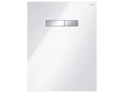 Produktbild von TECElux WC-Betätigungsplatte manuell, Glas weiß, Tasten chrom