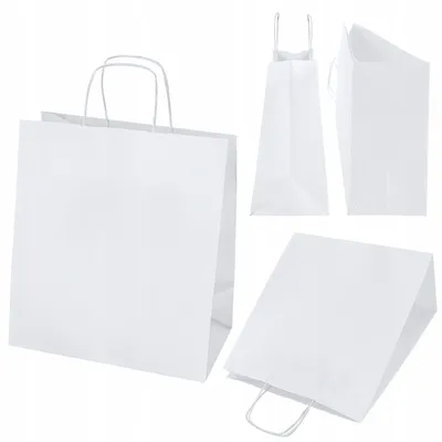 Produktbild von Allbag Weiße Papiertüten Geschenktaschen 34x20x33cm 25 Stück