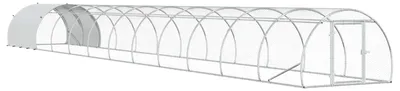 Zdjęcie produktu dla vidaXL Klatka dla kur, srebrna, 1200 x 150 x 100 cm, stal ocynkowana