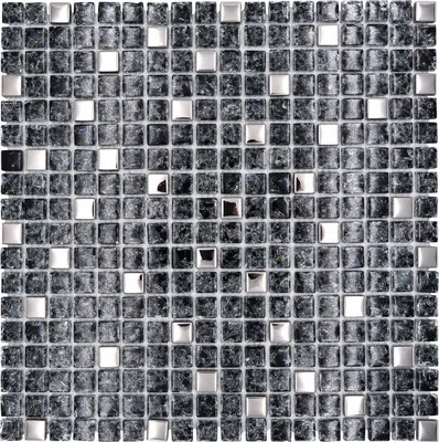 Produktbild von Glasmosaik XIC 1099 mix schwarz/silber 30x30 cm