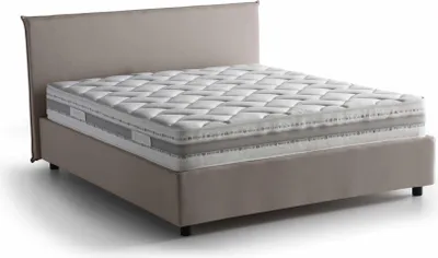 Produktbild von Doppelbett Beata, Containerbett mit Stoffbespannung, 100%  Italy, Frontöffnung, inklusive Matratze Cm 140x190, Turteltaube