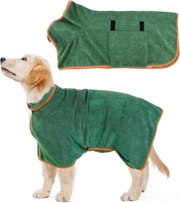 Image de Serviette absorbante en microfibre pour chien - très respirante et ajustable - serviette pour chien avec capuche