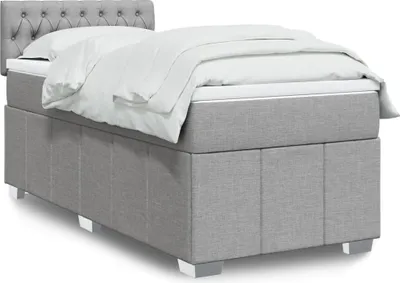 Produktbild von Boxspringbett mit Matratze Hellgrau 100x200 cm Stoff 3289286