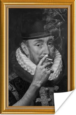 Produktbild von MuchoWow® Poster Kunst - Alte Meister - Liste - Gold 40x60 cm - Plakate für die Wand - Poster Babyzimmer