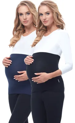 Zdjęcie produktu dla Be Mammy Damski pas na brzuch, zestaw 2 sztuk (czarny/ciemnoniebieski, rozmiar 40/42)