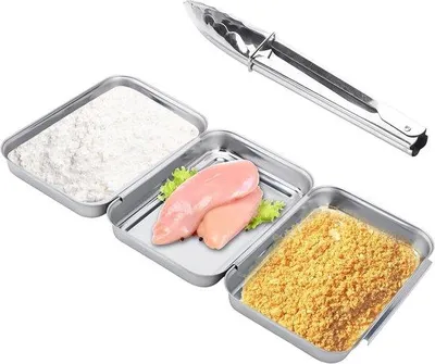 Obrázok produktu pre Sada na obalovanie z nehrdzavejúcej ocele pre dokonalú chrumkavú kôrku a ďalšie