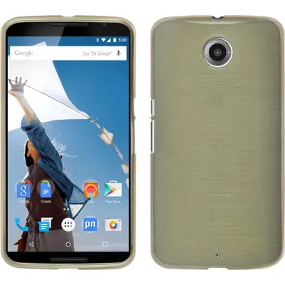 Produktbild von PhoneNatic Case kompatibel mit Google Nexus 6 - gold Silikon Hülle brushed + 2 Schutzfolien