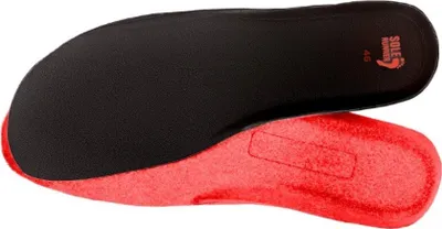 Produktbild von SOLE RUNNER® Komfort Einlegesohle 2 mm Black/Red – Für sportliche Barfußschuhe,Größe:42,Farbe:Black/Red