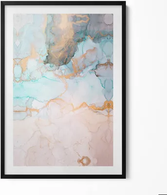Produktbild von Abstraktes Bild– Wandbild mit Rahmen – Gerahmtes Bild  – Wanddekoration – 70x100 cm –  Schwarz Rahmen