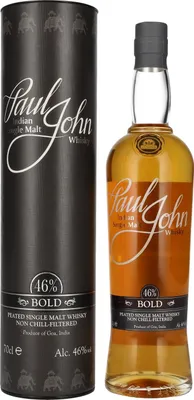 Produktbild von Paul John BOLD Peated Indian Single Malt Whisky 46% Vol. 0,7l in Geschenkbox