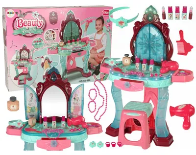 Produktbild von Lean Toys Beauty Set Toilette mit Spiegel Licht Sound Schmuck