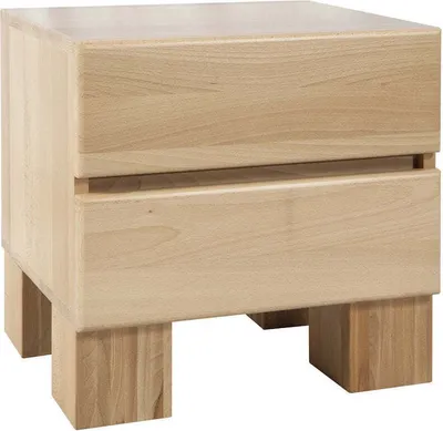 Produktbild von Nachtschrank Eiche/Buche massiv – wildeiche-natur-geölt / Comfort 48 cm