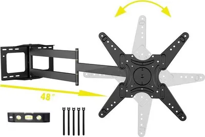 Produktbild von TV-Wandhalterung 48'' verlängerbar 90° drehbar für 26-60'' TVs Schwarz