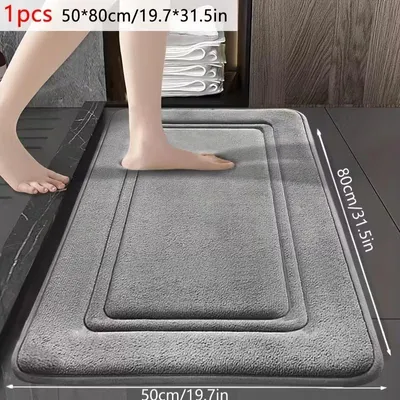 Obrázek produktu pro Koupelnová předložka 50 x 80 cm, světle šedá – protiskluzová, rychleschnoucí a pratelná – měkká na dotek