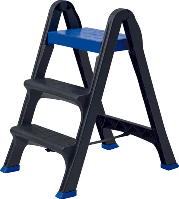 Obrázok produktu pre Bama Skala stolička 3 stupne Protišmykový rebrík Maximálna nosnosť 130 kg Malý plastový rebrík 47×70×78h cm Antracit