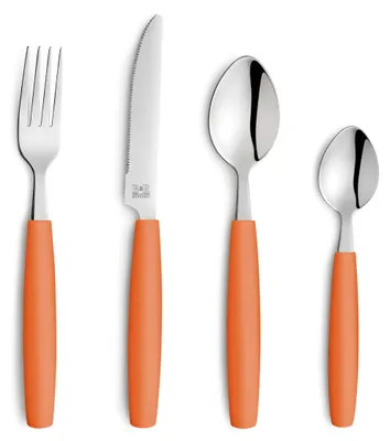 Image de Ensemble de couverts Beckmann & Rommerskirchen VALOA, pour 4 personnes, 16 pièces, couleur orange