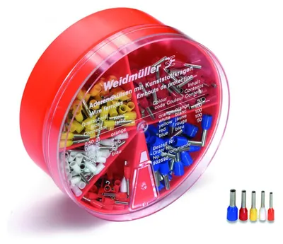 Productafbeelding van Weidmüller adereindhulzenbox H-BOX, geschikt voor draden van 0,5-2,5 mm², artikelnummer 9025900000