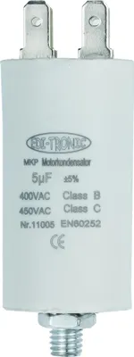 Produktbild von MKP Motorkondensator, Arbeitskondensator Anlaufkondensator Kondensator 450V - Anschluss: Stecker - Wert: 5 µF