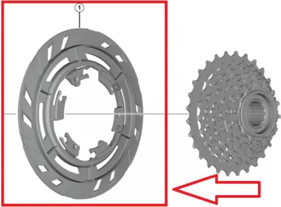 Produktbild von SHIMANO Speichenschutz MF-TZ500 14-34 Zähne - 14-34 Zähne, 34 Zähne