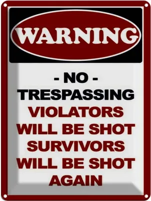 Produktbild von vianmo Blechschild 40x30 cm Warning no trespadding