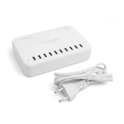 Produktbild von SYSTEM-S USB Hub 10 x 2.0 Typ A Buchse zu Netzteil 120 W 5V mehrfach 10er Port Charger Ladestation