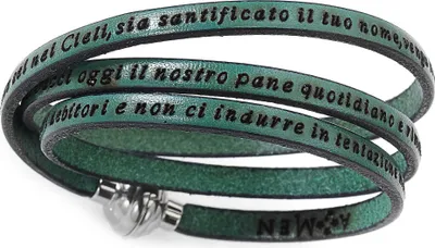 Immagine prodotto di Bracciali in pelle Amen Collezione Preghiere in argento - unisex