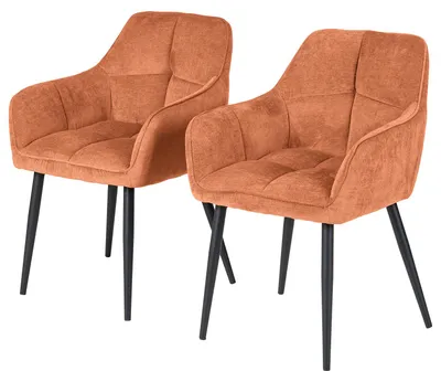Produktbild von home24 Armlehnenstuhl - 2er-Set - Bouclé / Eisen