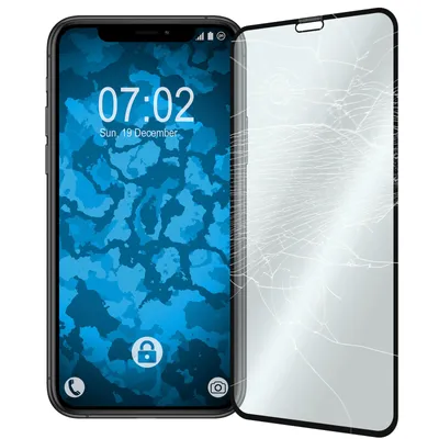 Produktbild von 1er-Pack PhoneNatic Glas-Folie klar full-screen schwarz kompatibel mit Apple iPhone 11 - Panzerglas für iPhone 11