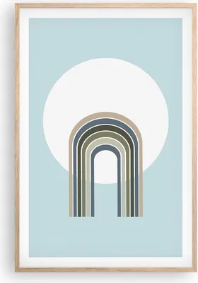 Produktbild von Gerahmtes Poster - Rahmen in heller Eiche - Formen Rad Linien - 61x91,5 cm - Wand Bild - Wanddeko - Wandbilder - Kunstposter - Wandposter - Bilderrahmen - Bilder - Kunstdruck - P2NPA61x91-4608