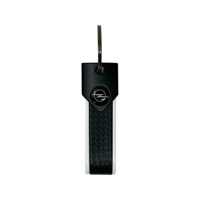 Image de Porte-clés pour voiture Opel, fermeture par anneau, 90 x 20 mm, blanc, logo noir