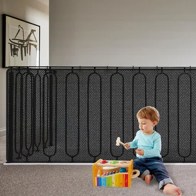 Zdjęcie produktu dla Siatka zabezpieczająca schody - Czarna - 300 x 90 cm - Do poręczy schodów